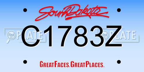 C1783Z South Dakota License Plate