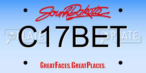 C17BET South Dakota License Plate