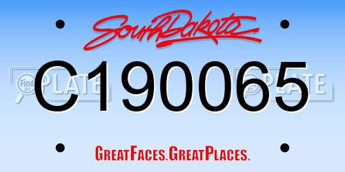C190065 South Dakota License Plate