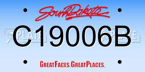 C19006B South Dakota License Plate