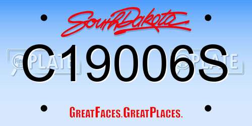 C19006S South Dakota License Plate