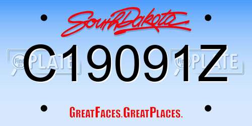 C19091Z South Dakota License Plate