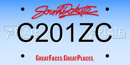 C201ZC South Dakota License Plate