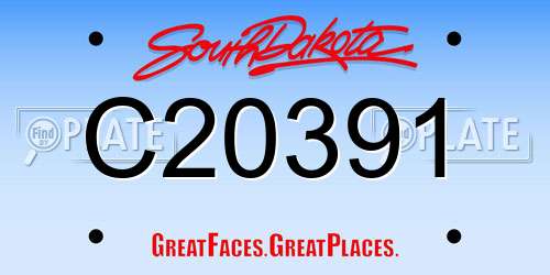 C20391 South Dakota License Plate