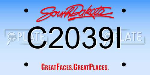 C2039I South Dakota License Plate