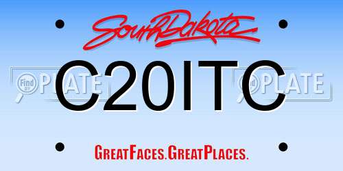 C20ITC South Dakota License Plate