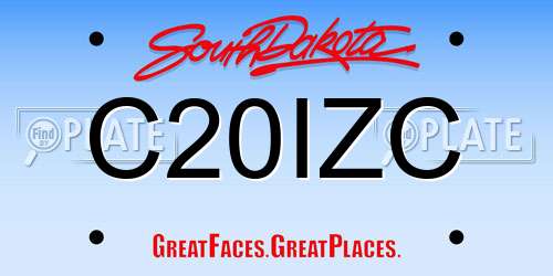 C20IZC South Dakota License Plate