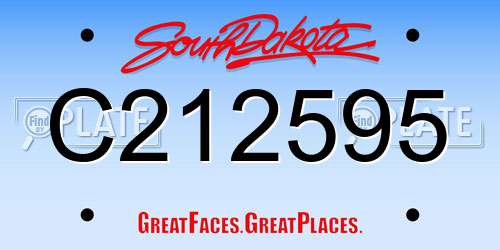 C212595 South Dakota License Plate