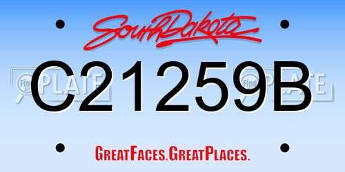 C21259B South Dakota License Plate