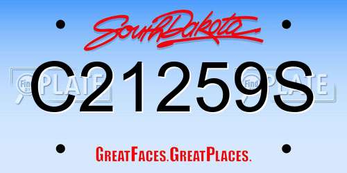 C21259S South Dakota License Plate