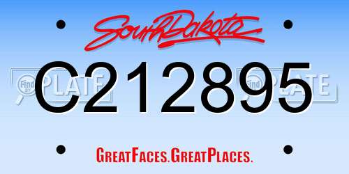 C212895 South Dakota License Plate