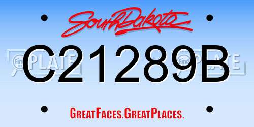 C21289B South Dakota License Plate