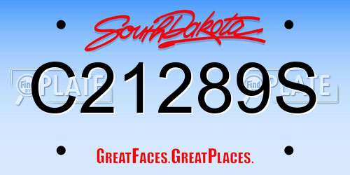 C21289S South Dakota License Plate