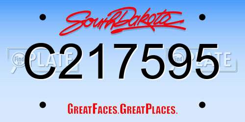 C217595 South Dakota License Plate
