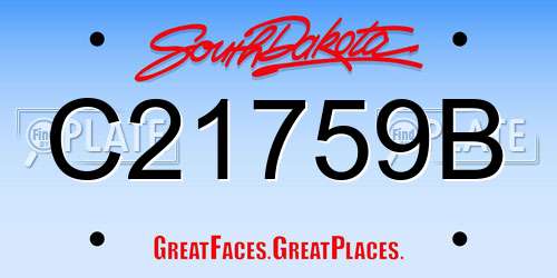 C21759B South Dakota License Plate
