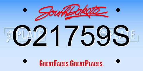 C21759S South Dakota License Plate