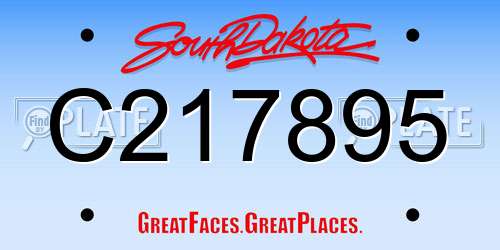 C217895 South Dakota License Plate