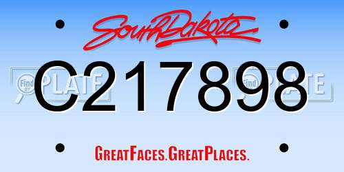 C217898 South Dakota License Plate