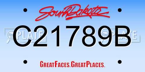 C21789B South Dakota License Plate