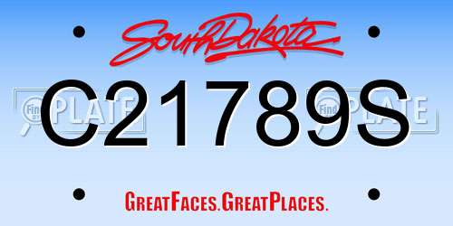 C21789S South Dakota License Plate