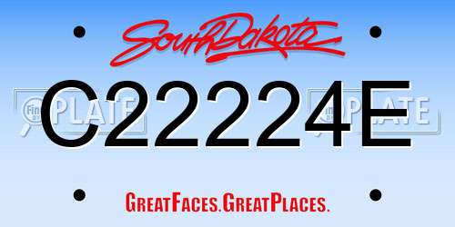 C22224E South Dakota License Plate