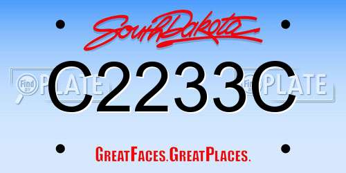 C2233C South Dakota License Plate