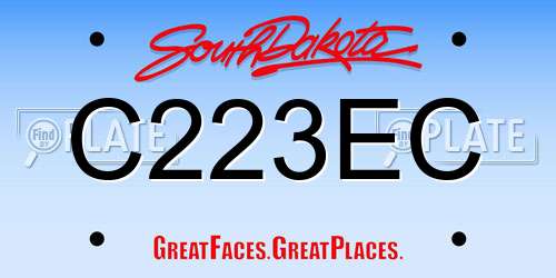 C223EC South Dakota License Plate