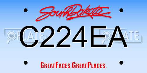 C224EA South Dakota License Plate