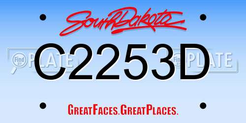 C2253D South Dakota License Plate