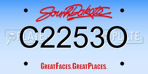 C2253O South Dakota License Plate