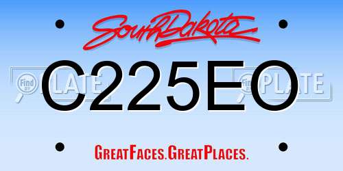 C225EO South Dakota License Plate
