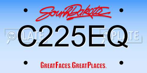 C225EQ South Dakota License Plate