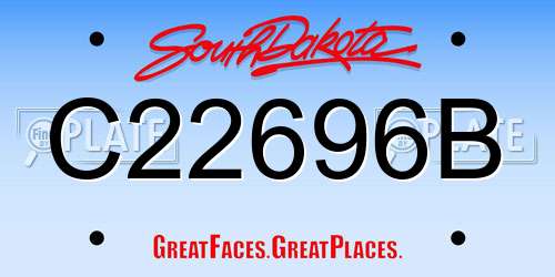 C22696B South Dakota License Plate