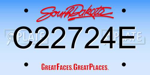 C22724E South Dakota License Plate