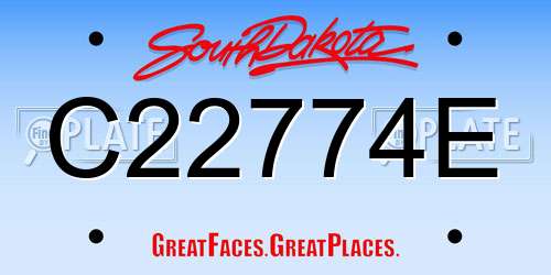 C22774E South Dakota License Plate