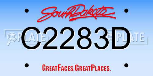 C2283D South Dakota License Plate