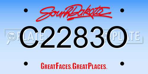 C2283O South Dakota License Plate