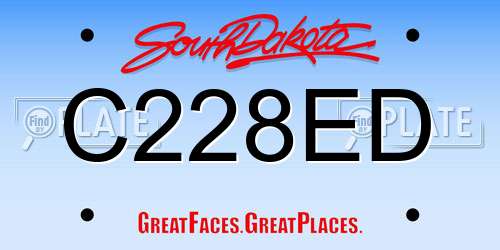 C228ED South Dakota License Plate