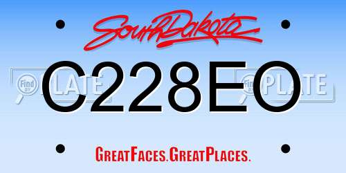 C228EO South Dakota License Plate
