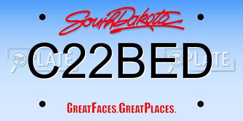 C22BED South Dakota License Plate