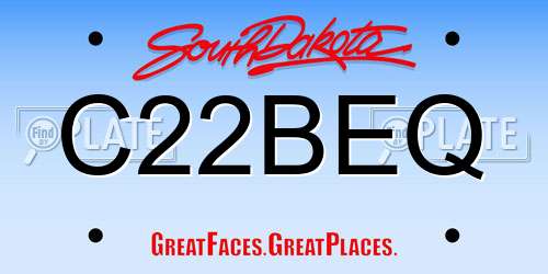 C22BEQ South Dakota License Plate