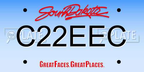 C22EEC South Dakota License Plate