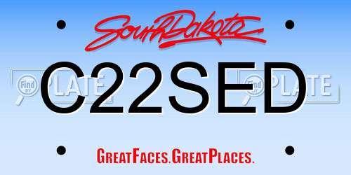 C22SED South Dakota License Plate