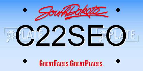 C22SEO South Dakota License Plate