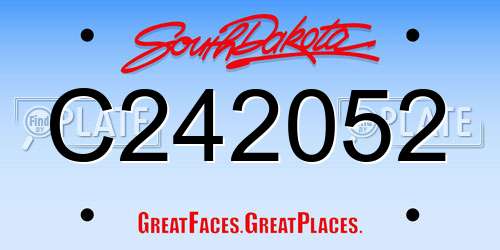 C242052 South Dakota License Plate