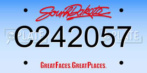 C242057 South Dakota License Plate