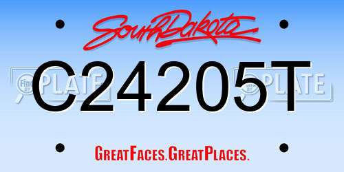 C24205T South Dakota License Plate