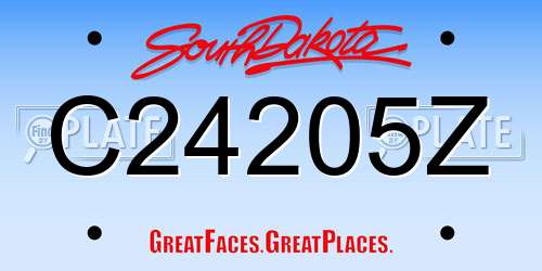 C24205Z South Dakota License Plate