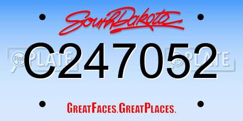 C247052 South Dakota License Plate