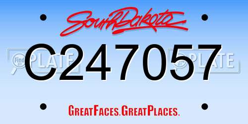 C247057 South Dakota License Plate